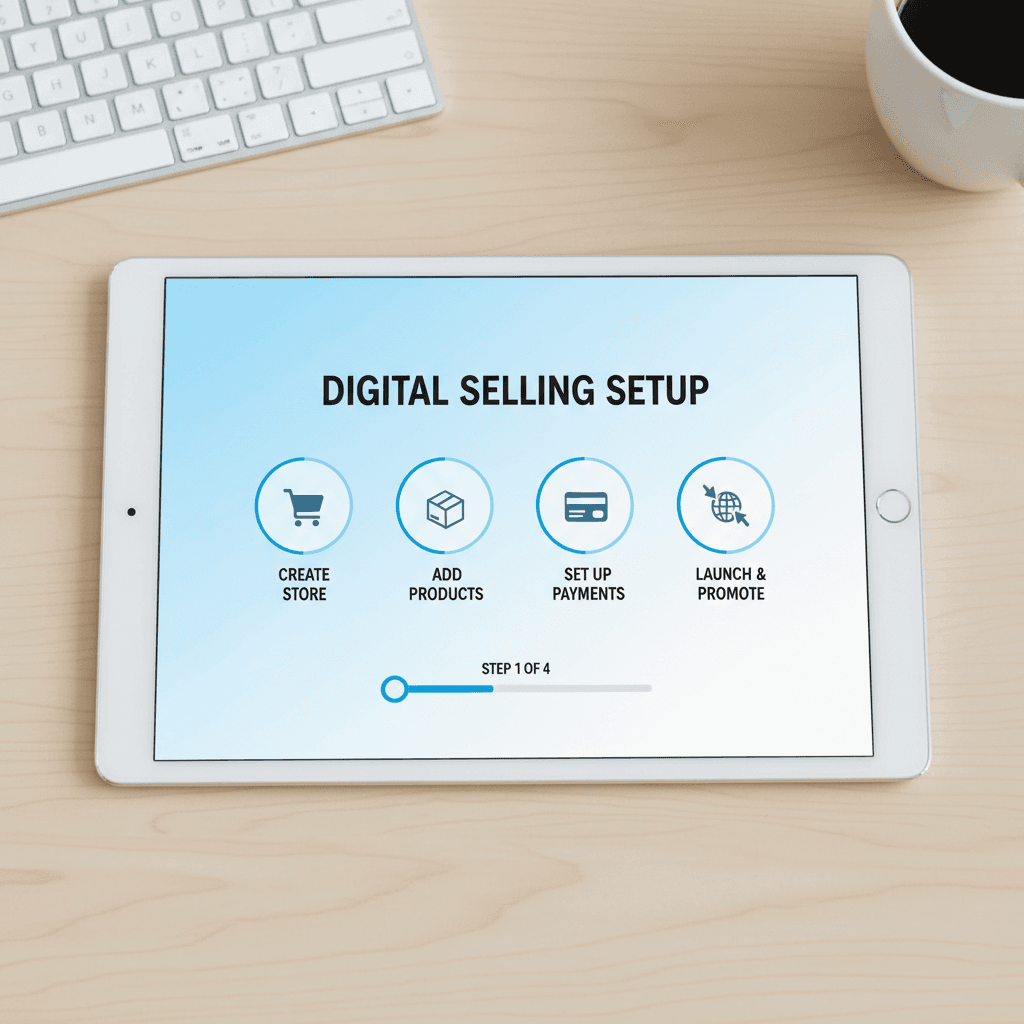 Setup guide displaying clear steps for digital income system