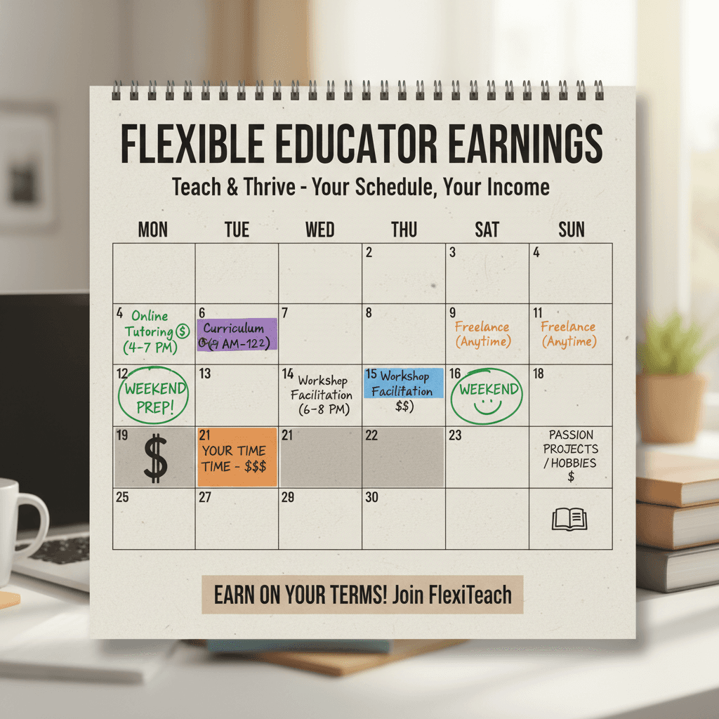 Flexible schedule calendar for part-time digital income