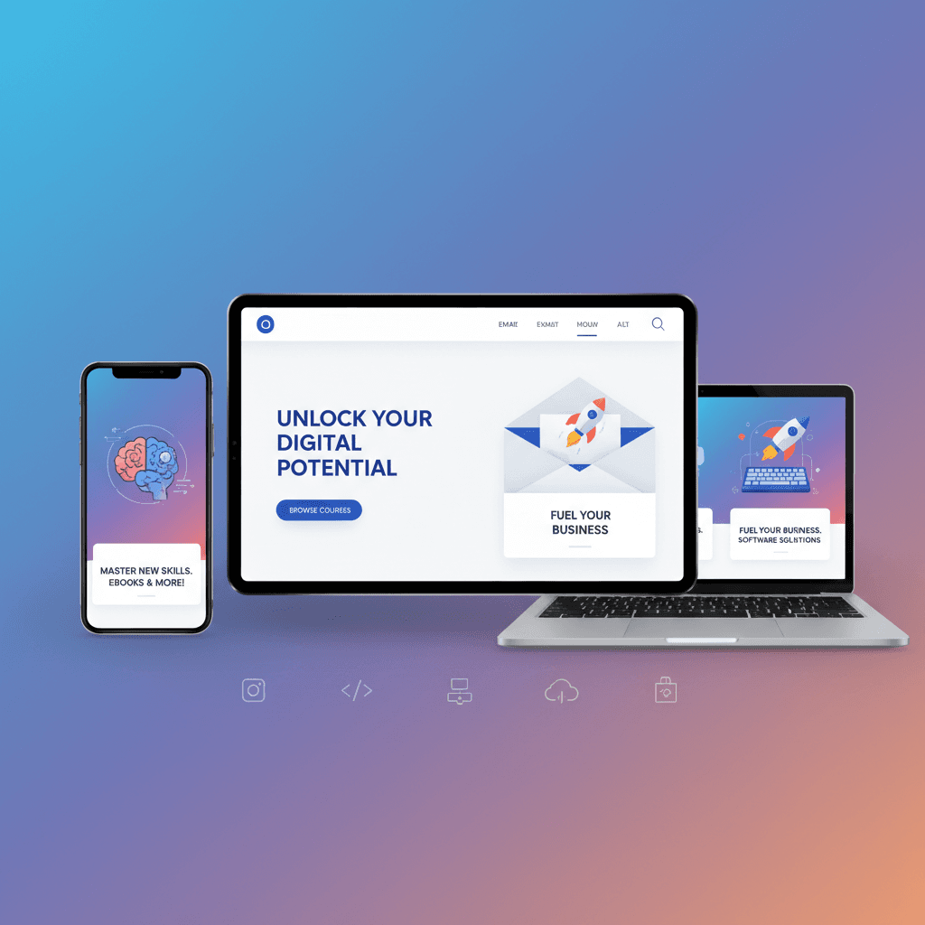 Marketing templates for promoting digital products