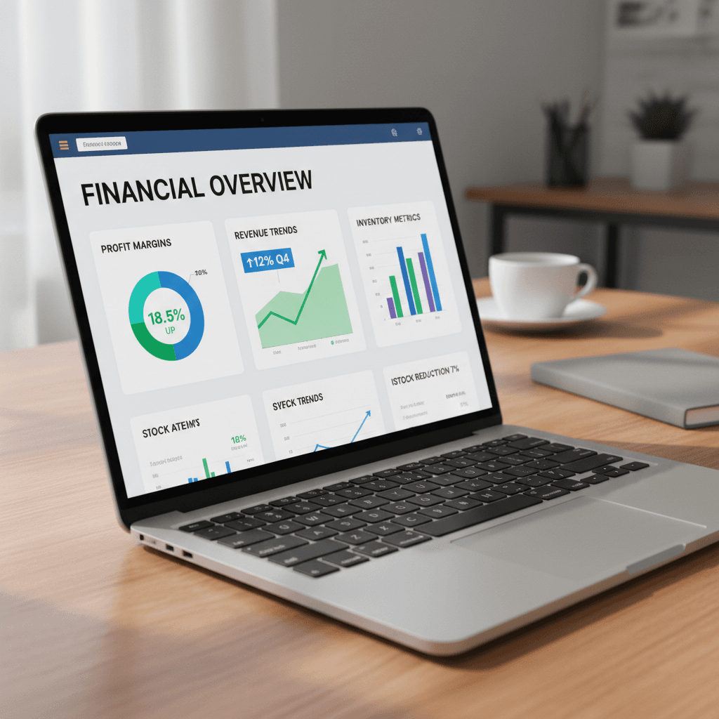 Sales tracking and earnings dashboard display