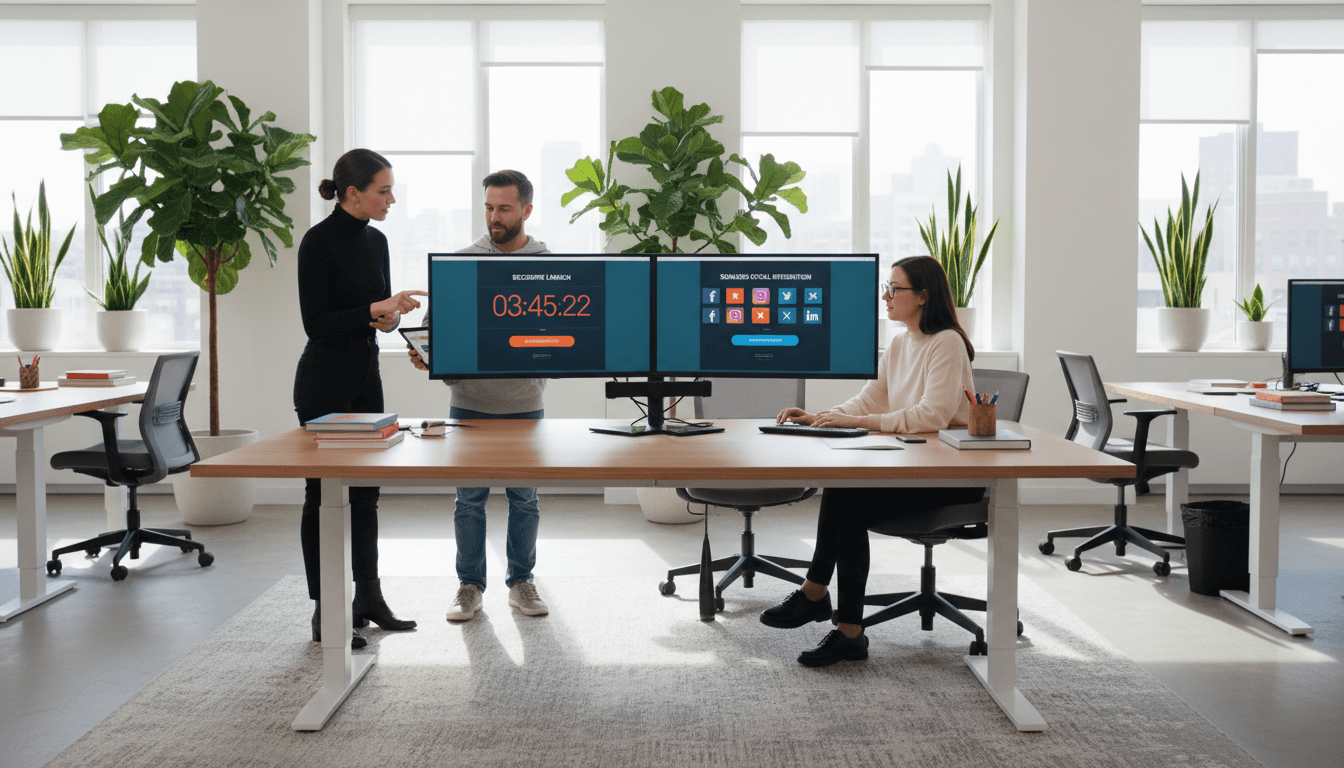 Marketing templates and sales page examples on desktop
